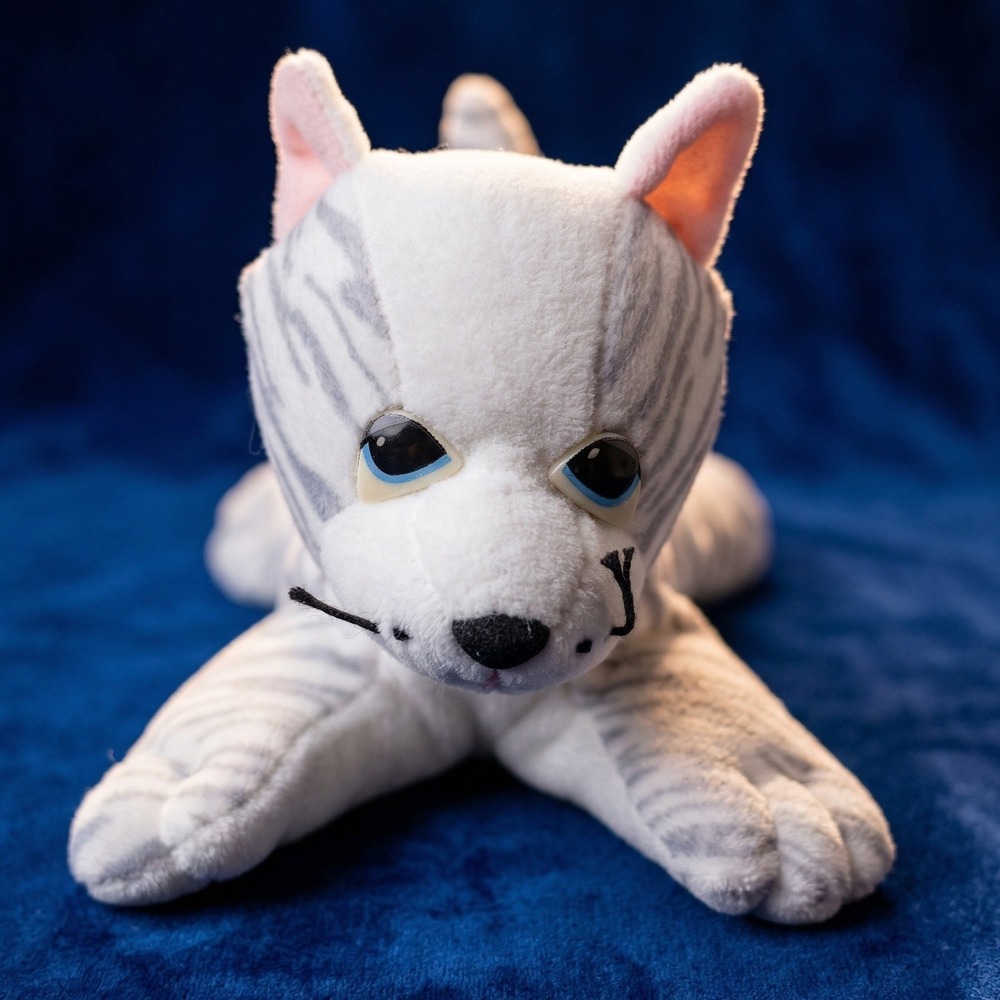 Vintage 1984 Pound Pur-r-ries Grey Tabby Cat Plush Toy Irwin Toy Ltd Small White
